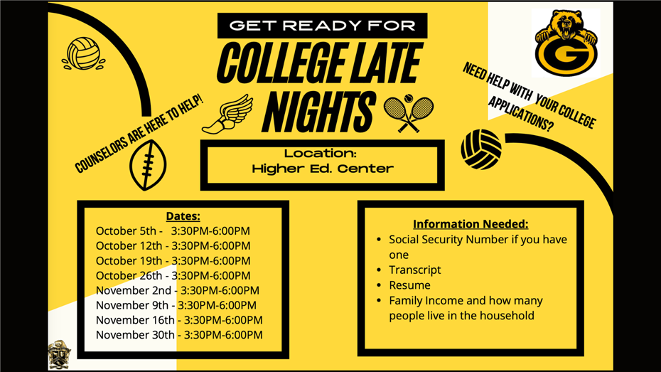  College Late Nights in the Higher Ed Center